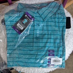 Members Mark XXL Blue/Green Polo - New